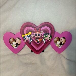 Powerpuff Girls Heart Photo Frame Hand Painted OOAK